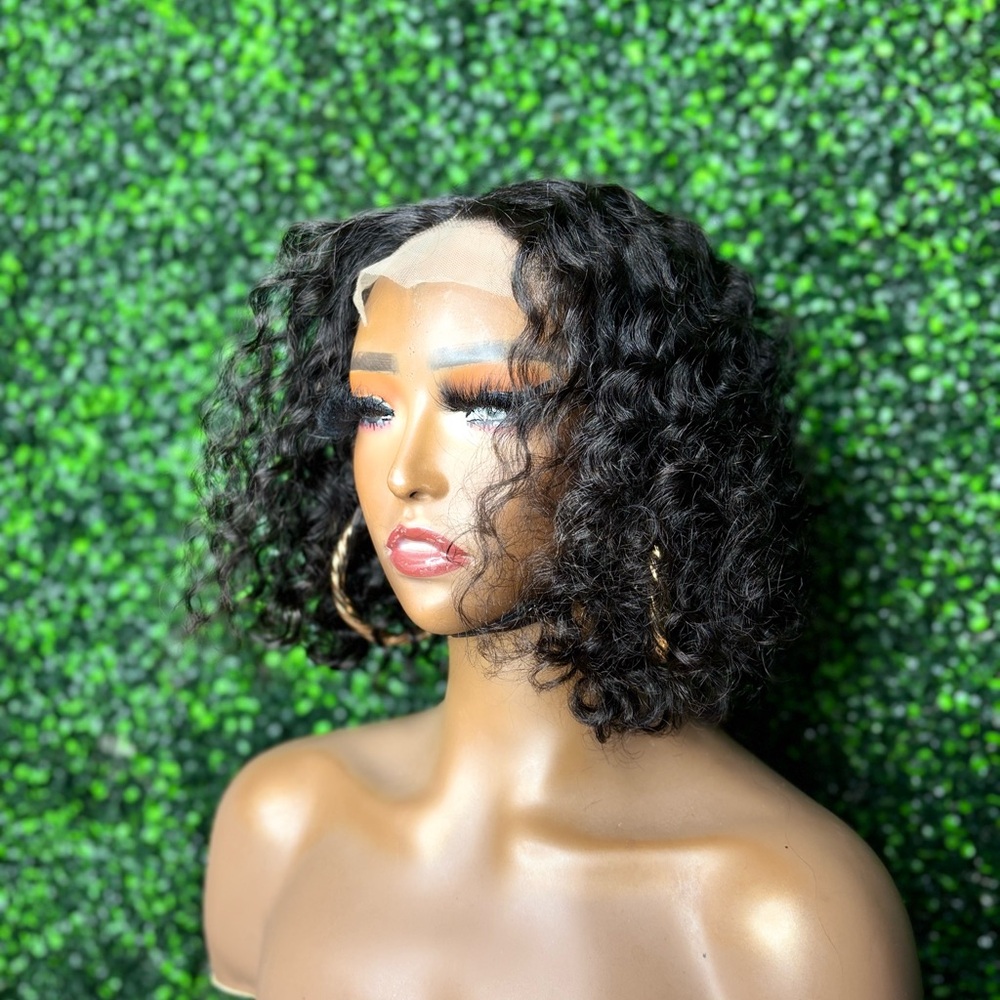 Curly Black Bob Wig